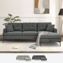 Grau Stoff 3-Sitzer Ecksofa mit Stauraum Halbinsel Agadir Verkauf