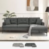 Grau Stoff 3-Sitzer Ecksofa mit Stauraum Halbinsel Agadir Verkauf