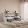 Weißes Klappsofa mit Matratze, platzsparend, Kando Sofà MBF Sales
