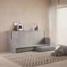 Schrankbett mit grauem Sofa und Einzelmatratze Kando Sofà MCM Rabatte