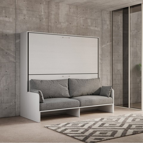Weißes Sofabett Kando Sofà 2MBF - Platzsparendes Hochklappbares Etagenbett Aktion