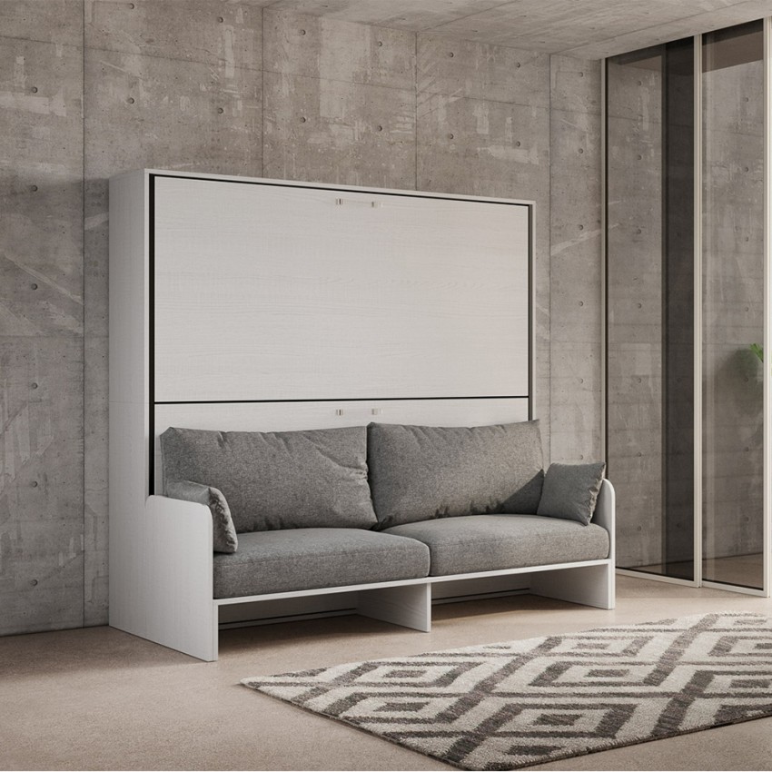 Weißes Sofabett Kando Sofà 2MBF - Platzsparendes Hochklappbares Etagenbett Aktion