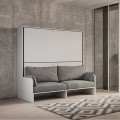 Weißes Sofabett Kando Sofà 2MBF - Platzsparendes Hochklappbares Etagenbett Aktion