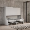Weißes Sofabett Kando Sofà 2MBF - Platzsparendes Hochklappbares Etagenbett Lagerbestand