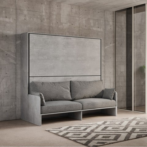 Graues Schlafsofa Hochbett klappbar mit Matratzen Kando Sofà 2MCM Aktion