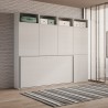 Horizontales Klappbett Einzelbett mit Matratze Schrank Bücherregal Kando B Rabatte