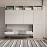 Horizontales Klappbett Einzelbett mit Matratze Schrank Bücherregal Kando B Sales