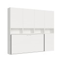 Horizontales Klappbett platzsparend, Einzelmatratze, Weiß, Kando C Angebot