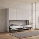 Schrank mit horizontal ausklappbarem Einzelbett, weiß, Kando D Aktion