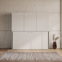 Schrank mit horizontal ausklappbarem Einzelbett, weiß, Kando D Katalog