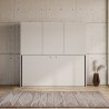 Schrank mit horizontal ausklappbarem Einzelbett, weiß, Kando D Katalog