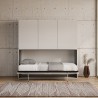 Schrank mit horizontal ausklappbarem Einzelbett, weiß, Kando D Sales