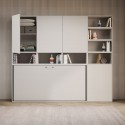 Weißes Klappbett für Einzelmatratze, platzsparend, horizontal, Kando E Lagerbestand