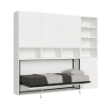 Weißes Klappbett für Einzelmatratze, platzsparend, horizontal, Kando E Verkauf