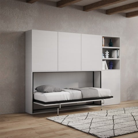 Horizontales Klappbett mit Regal Weiß Kando F Aktion
