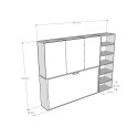 Raumsparender Schrank mit horizontalem Einzelbett Kando G Maße