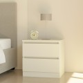 moderne Kommode Nachttisch mit 2 Schubladen, weißes Holz, Schlafzimmer Harlene Aktion