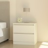 moderne Kommode Nachttisch mit 2 Schubladen, weißes Holz, Schlafzimmer Harlene Aktion