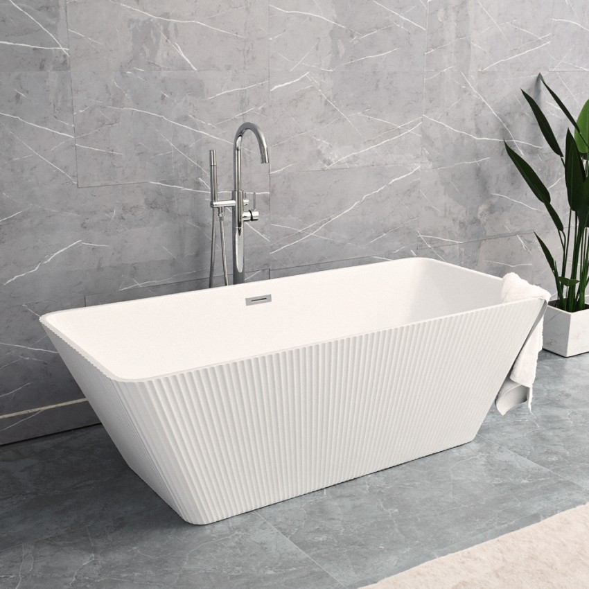  Arkoi: Freistehende Badewanne rechteckig modern geriffelt