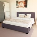 King Komplett Doppelbett mit Bettkasten Stoff Holz Bettrost 160x190 cm Basel Aktion