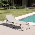 4er Set Liegestühle Strandliegen Sonnenliegen klappbar aus Aluminium für Strand und Garten Seychelles 