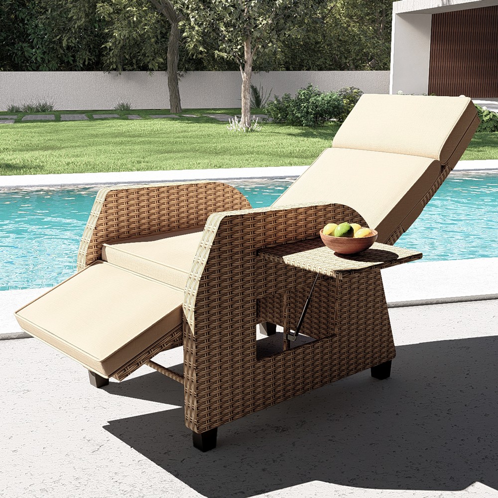 Manuell verstellbarer Rattan Garten Relax Sessel Sanremo.