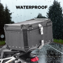 Motorradgepäckträger 46 Liter schwarz mit Universalplatte Adventure Rabatte