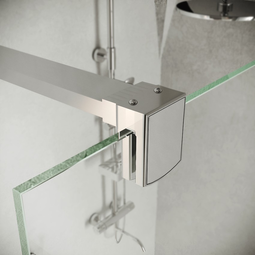 Duschkabine Glaswand 8mm transparent gehärtet 100x190cm Walk In