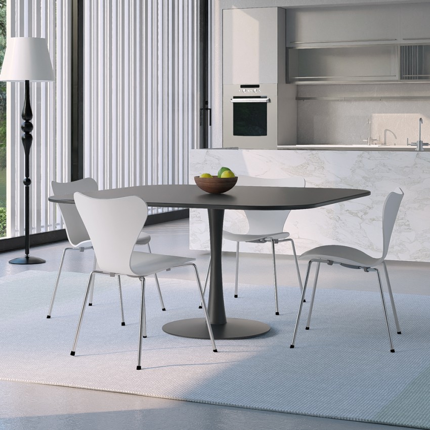  Lillium 100: Quadratischer Tisch mit abgerundeten Kanten
