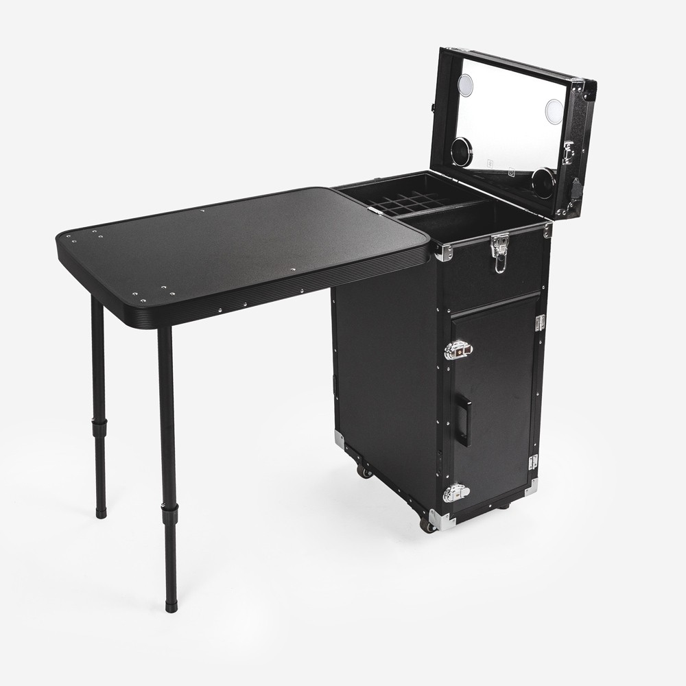 Trolley-Schminkkoffer mit Spiegeltisch und Beleuchtung Smarty
