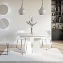 Ausziehbarer weißer Küchentisch in Marmoreffekt 120-160x80cm Doha 2 Katalog