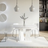 Ausziehbarer weißer Küchentisch in Marmoreffekt 120-160x80cm Doha 2 Katalog