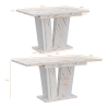Ausziehbarer weißer Küchentisch in Marmoreffekt 120-160x80cm Doha 2 Lagerbestand