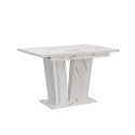 Ausziehbarer weißer Küchentisch in Marmoreffekt 120-160x80cm Doha 2 Angebot