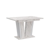 Ausziehbarer weißer Küchentisch in Marmoreffekt 120-160x80cm Doha 2 Angebot