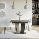 Ausziehbarer Esstisch 120-160x80cm schwarzer Marmoreffekt Doha 2 Katalog