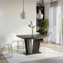 Ausziehbarer Esstisch 120-160x80cm schwarzer Marmoreffekt Doha 2 Sales