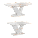 Ausziehtisch 120-160x80cm Küche Marmoreffekt weiß Dubai Rabatte