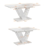 Ausziehtisch 120-160x80cm Küche Marmoreffekt weiß Dubai Rabatte
