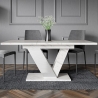 Ausziehtisch 120-160x80cm Küche Marmoreffekt weiß Dubai Sales