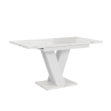 Moderner ausziehbarer weißer 120-160x80cm Tisch mit Marmoreffekt Masiv Angebot
