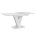 Moderner ausziehbarer weißer 120-160x80cm Tisch mit Marmoreffekt Masiv Verkauf