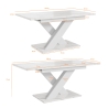 Weißer Ausziehtisch mit Marmoreffekt 140-180cm modernes Design Bronx Rabatte