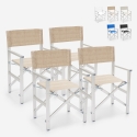 4er Set Klappbare Strandstühle Klappstühle Aluminium Regista Gold Sales
