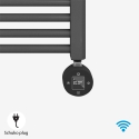 Elektrischer Handtuchheizkörper 400 w Bad Heizkörper Thermostat wifi 80cm Tawoo Maße