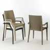 Bistrot Arm Grand Soleil Stühle mit Armlehnen Poly Rattan Bar Garten 