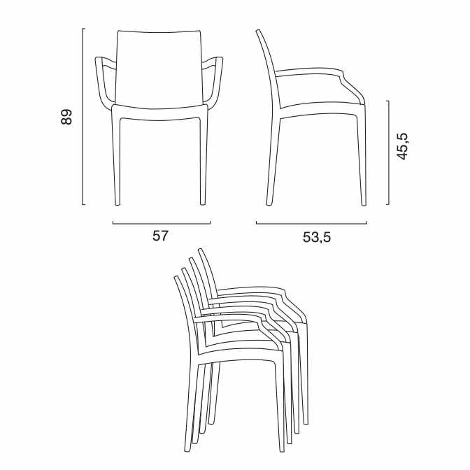 Sessel Stühle Gartenstühle Terrasse Bistrot Arm Grand Soleil