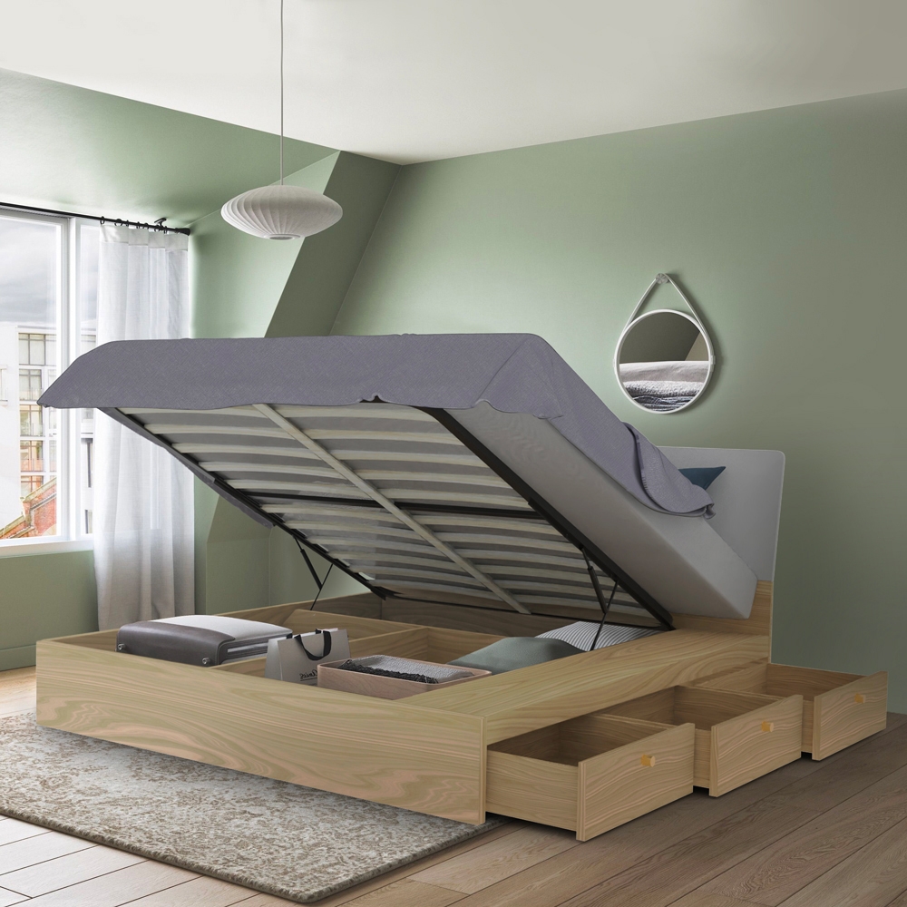 Doppelbett Stauraum 160x200 cm Design hochklappbar Steyr King