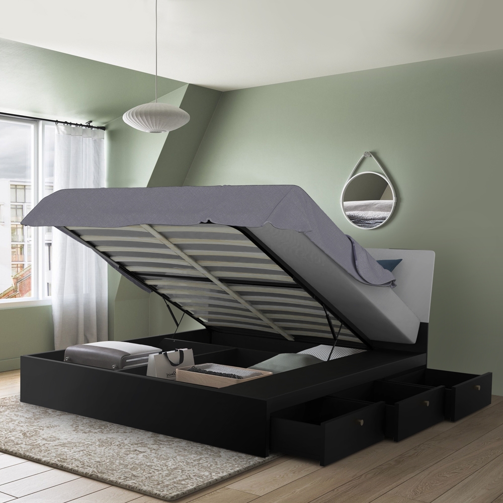 Doppelbett 160x190 cm Bett mit Stauraum Schubkasten modernes Design Steyr Doppelbett 160x190 cm Bett mit Stauraum Schubkasten modernes Design Steyr