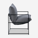Modernes Design Sessel in minimalistischen Stil Stoff Metall schwarz Alaska Kosten